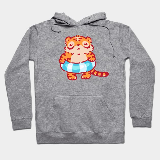 Tiger with a floater Hoodie by Tinyarts